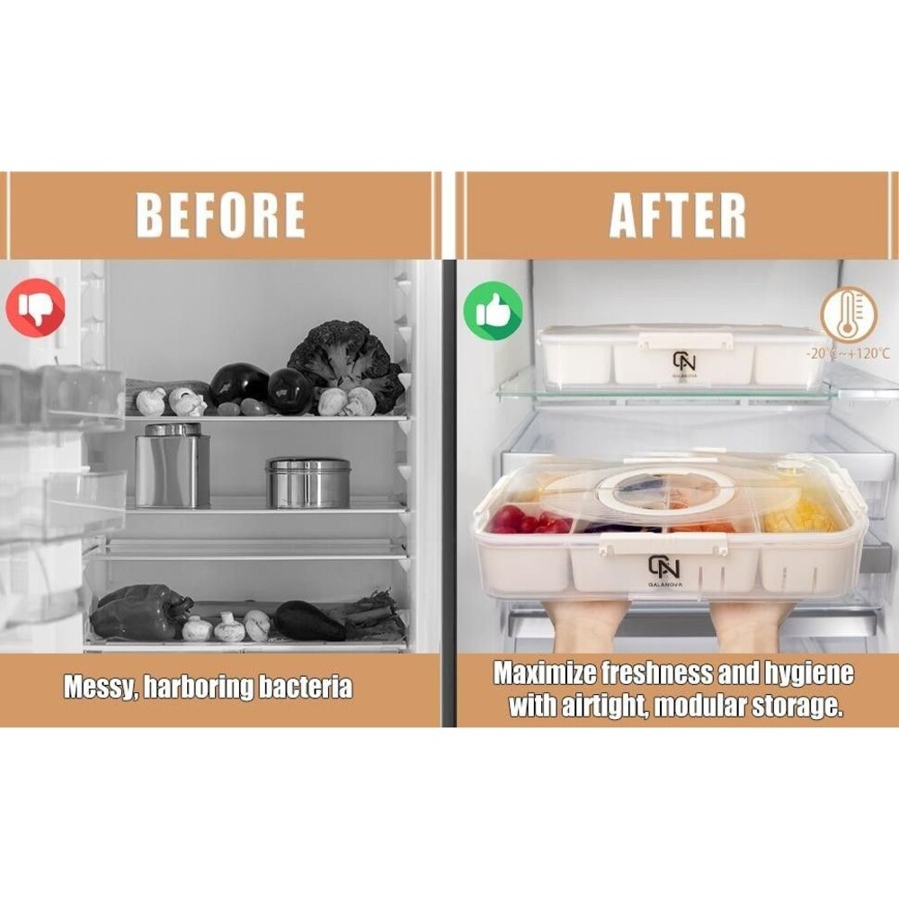 Galanova 2Pack Snack Box Container, microwavable/ dish safe with Lid and Handle - Picture 5 of 16